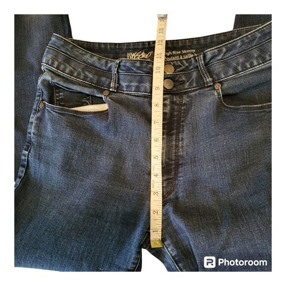 Womens Mossimo Denim Blue High Rise Skinny Stretchy 2 Button Jeans Size 29 - Picture 4 of 9